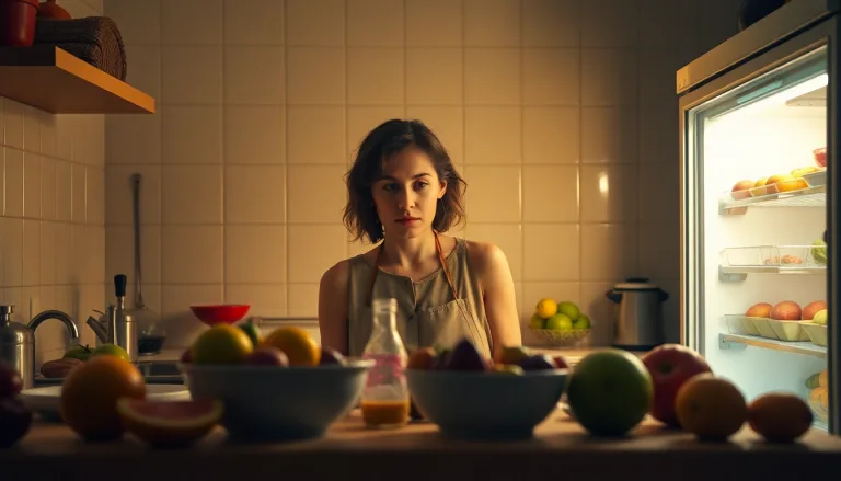 Femme soupirant devant un livre de recettes par temps de canicule