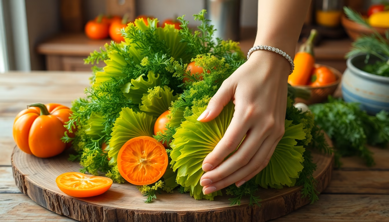 Un bouquet de fanes de carottes fraîches, avec un clin d'œil pour un trésor caché.