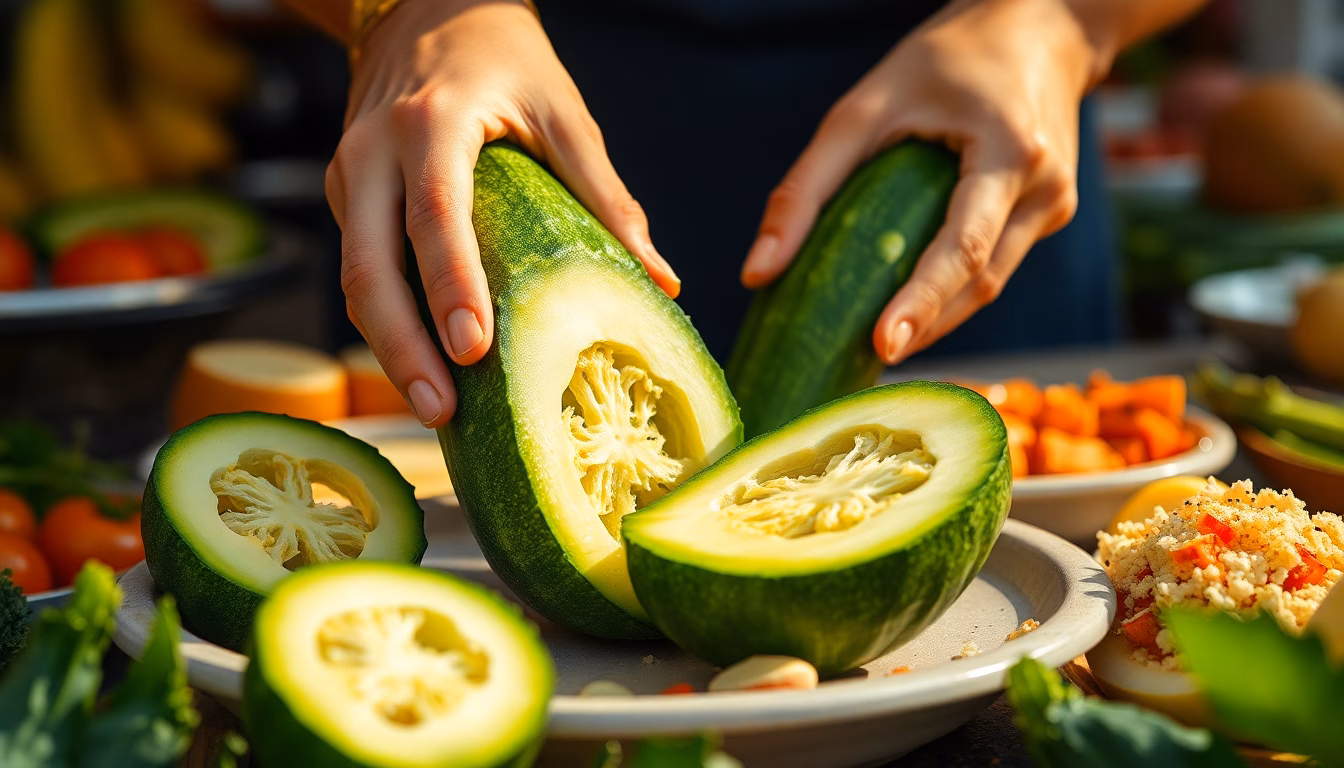 Courgettes bio d'une variété nouvelle et colorée