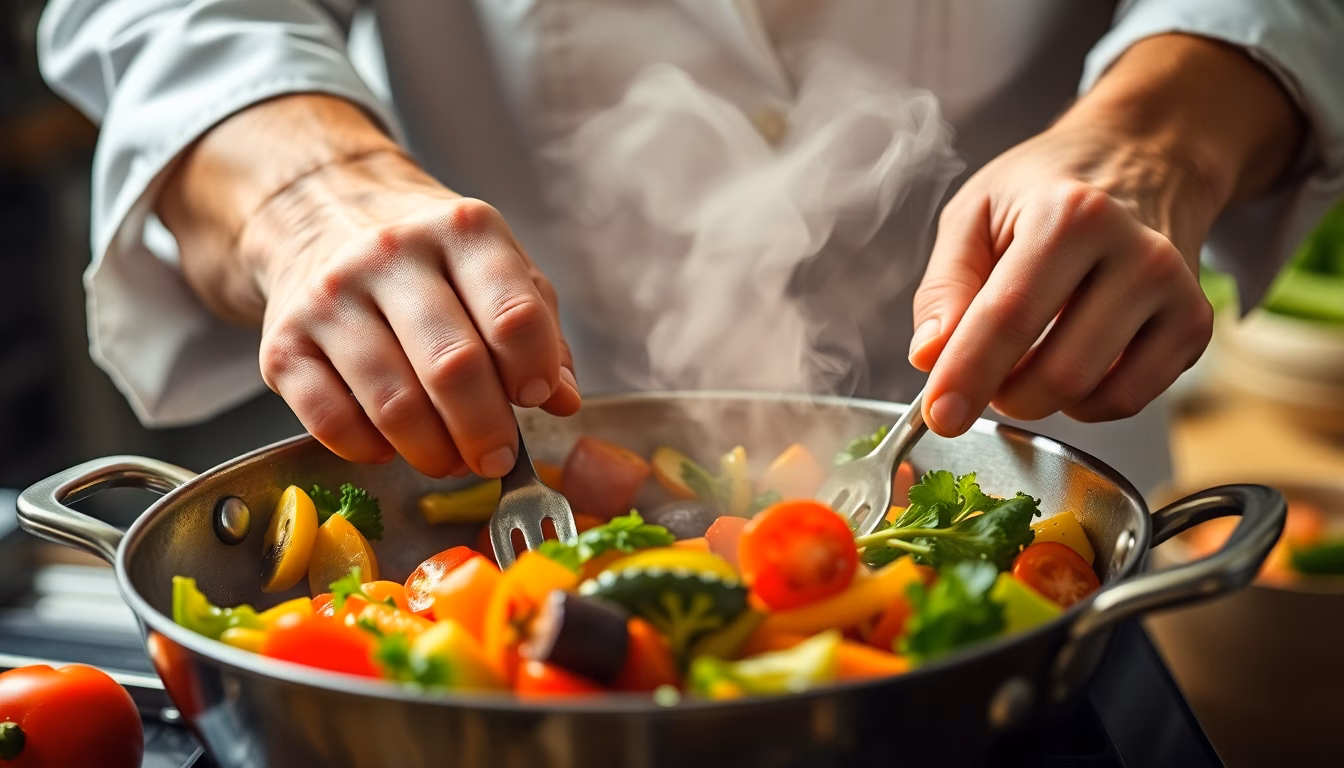 Légumes frais et colorés parfaitement cuits
