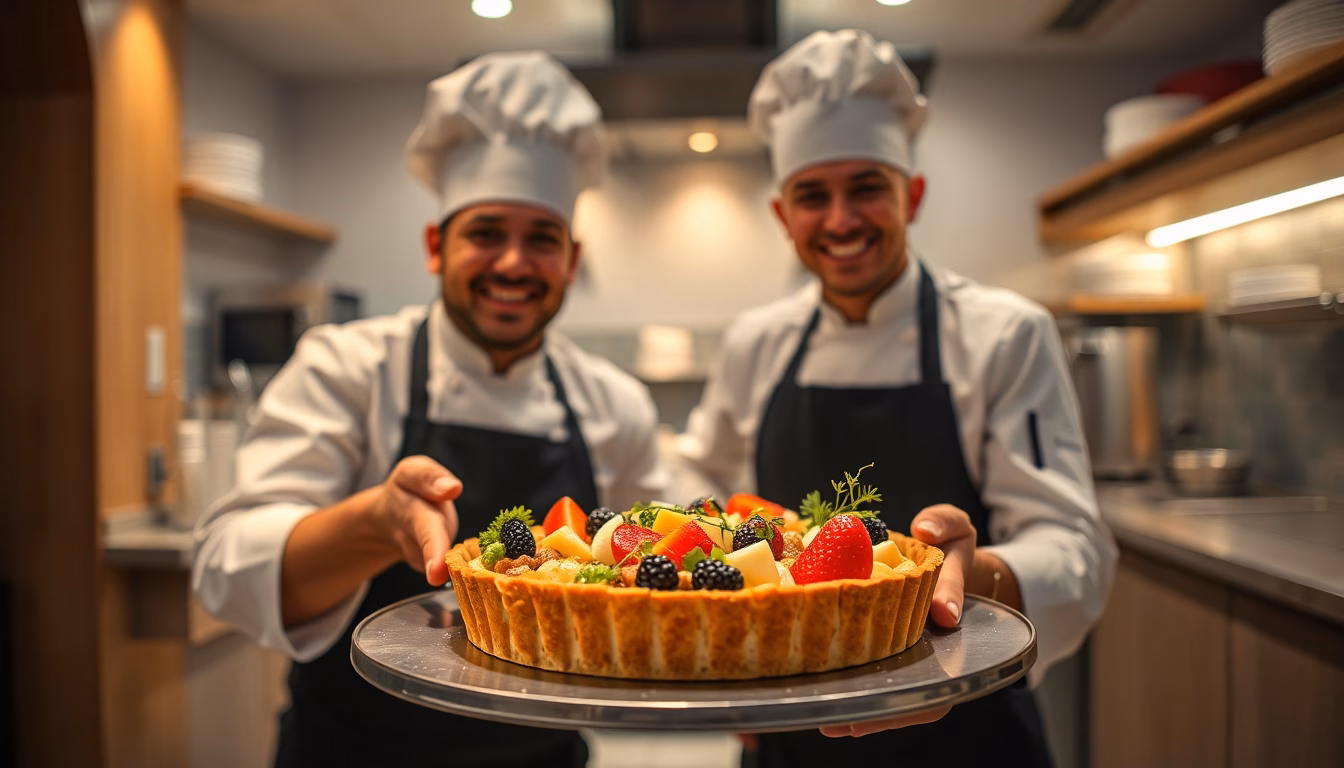 Tarte sans cuisson colorée et appétissante sur une table