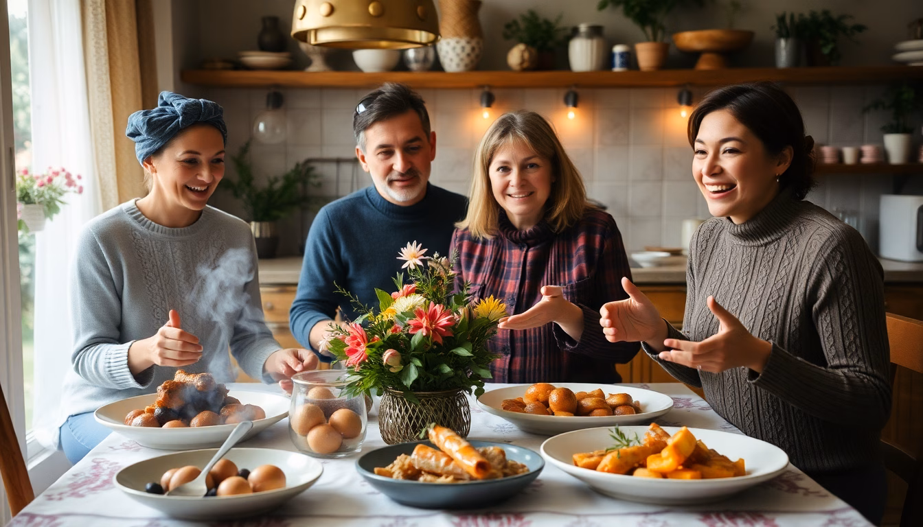 Une table dressée avec un plat appétissant
