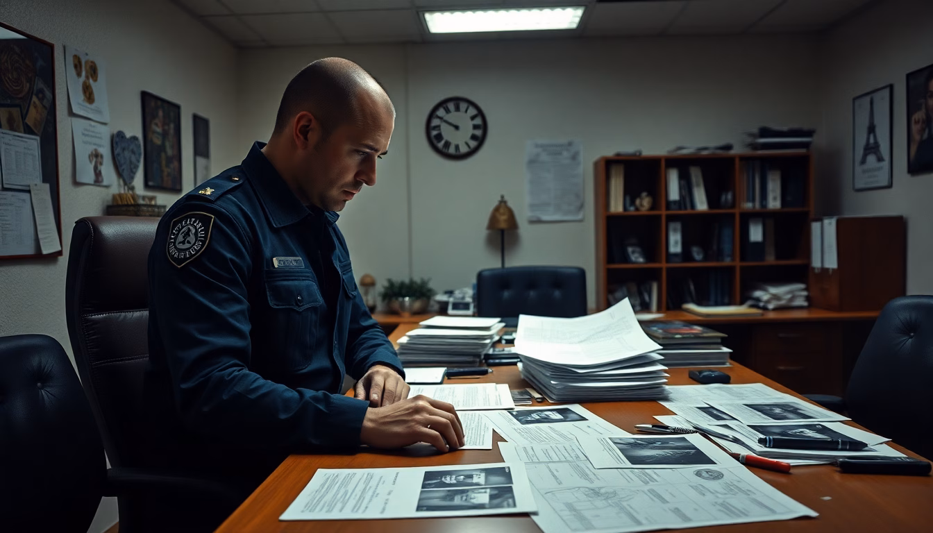 Scène de crime avec des experts examinant des colis suspects.
