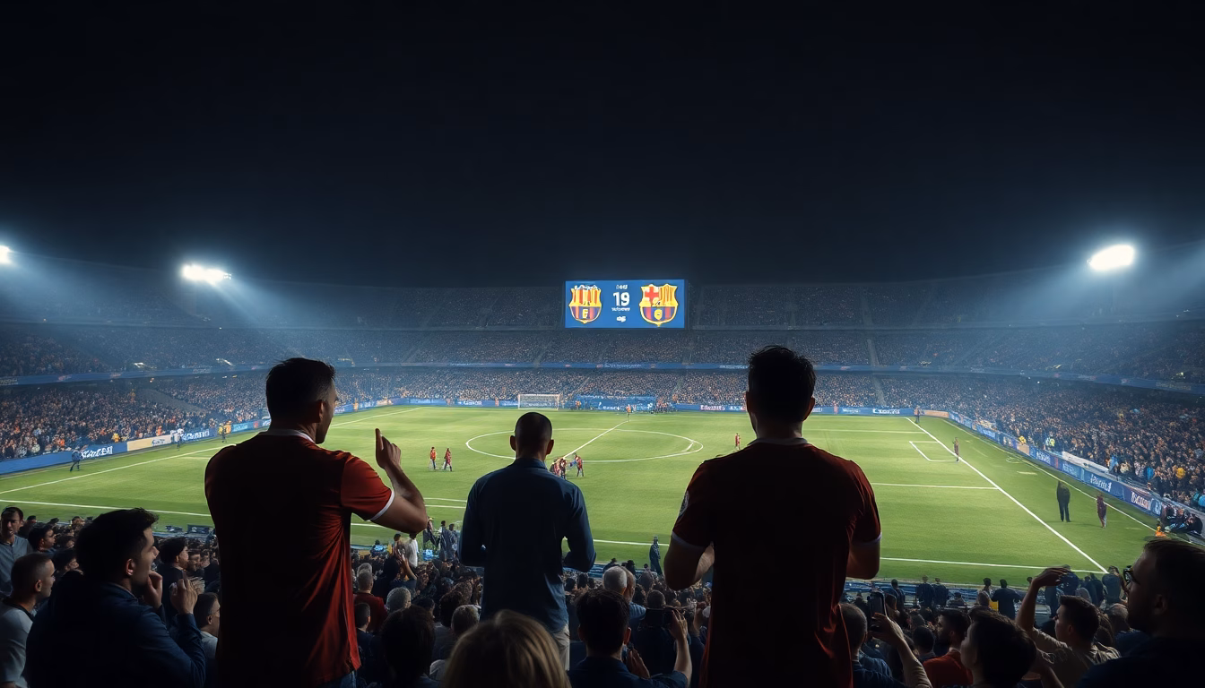 Joueurs de Séville et Barcelone en action sur le terrain