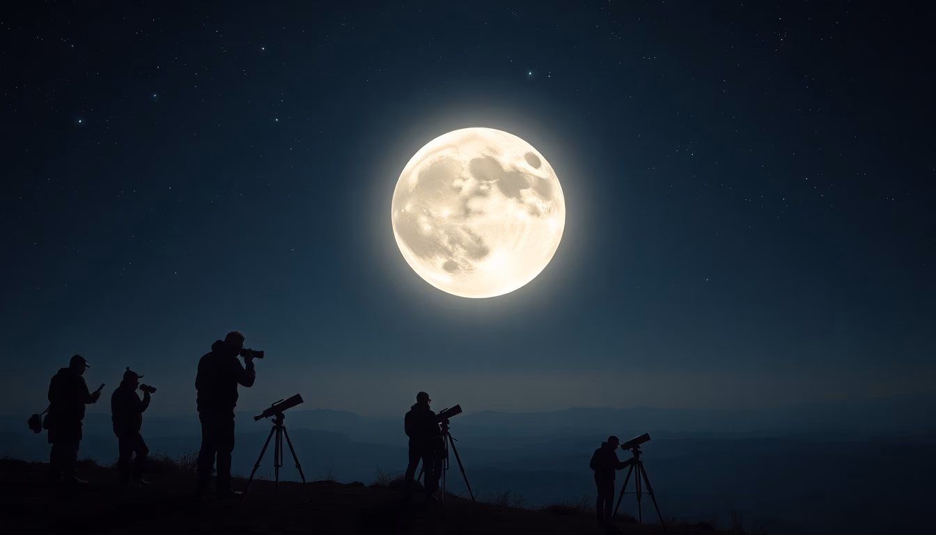 Illustration d'une super lune dans le ciel nocturne