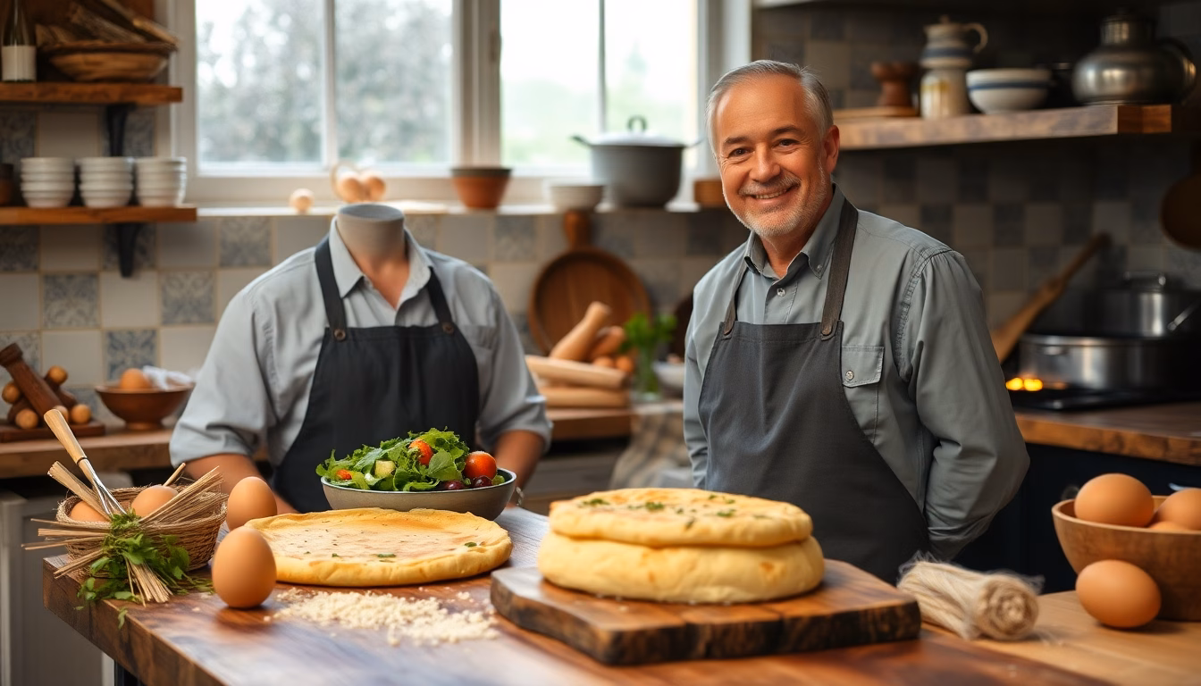 Philippe Caubère préparant des crêpes