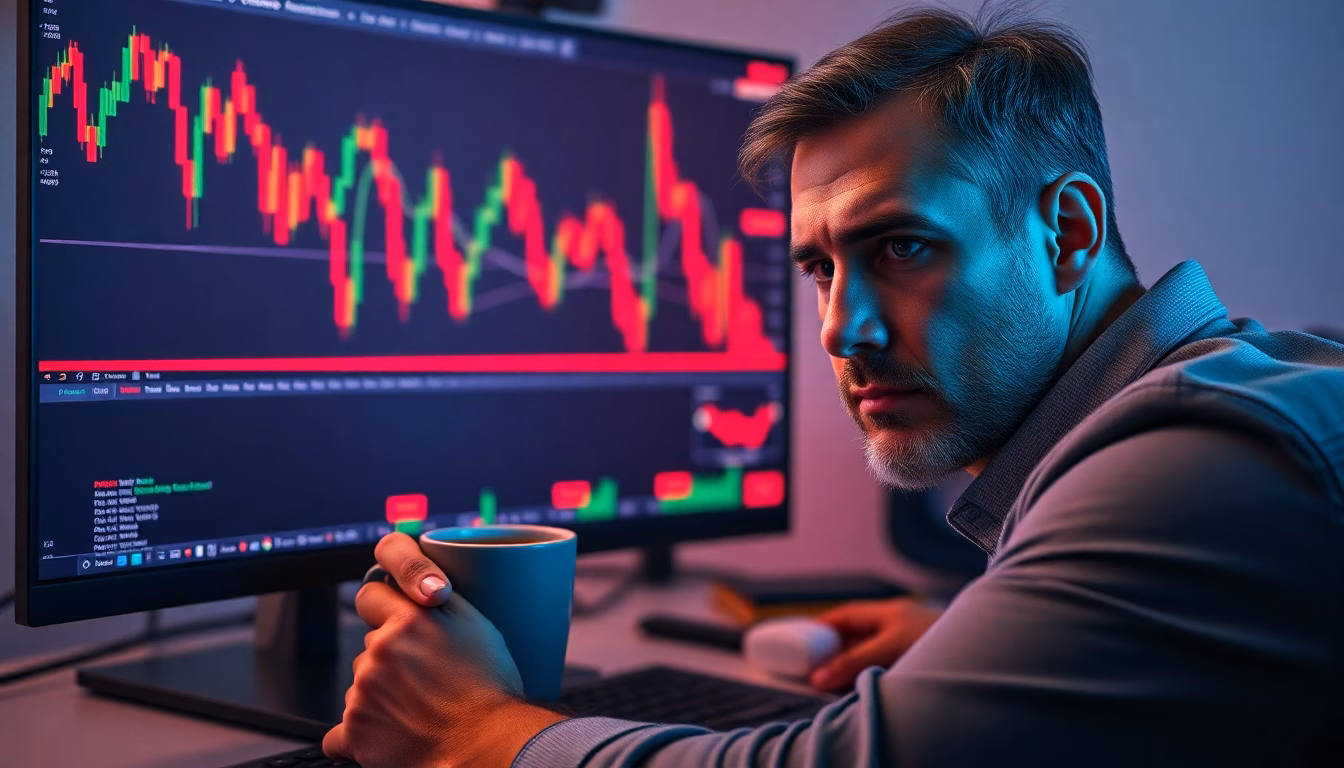 Graphique boursier avec Bitcoin