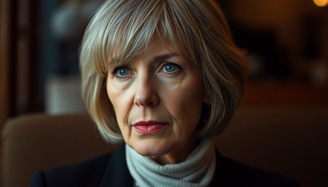 Diane Keaton pensant intensément